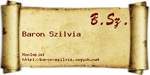 Baron Szilvia névjegykártya